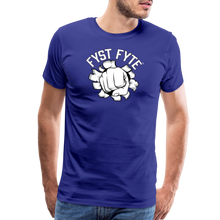 Load image into Gallery viewer, FystFyte™ Tougher Than Most™ Fist (Wht print) Men&#39;s Premium T-Shirt - royal blue
