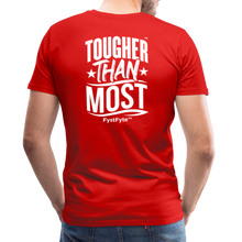 Load image into Gallery viewer, FystFyte™ Tougher Than Most™ Fist (Wht print) Men&#39;s Premium T-Shirt - red
